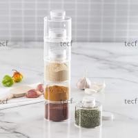 ราคา เทฟ ชั้นวางเครื่องเทศวางซ้อนกันได้ ชุด6ฝาที่ถอดออกได้ขวดเครื่องเทศทาวเวอร์ ประหยัดพื้นที่สุญญากาศใสสมุนไพรขวดเครื่องเทศเกลือ (49000079583)