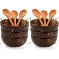 ราคา เทฟฟ์ ชามมะพร้าว ไม้พร้อมช้อนชามสลัด จานเสิร์ฟกะลามะพร้าวธรรมชาติแบบใช้ซ้ําได้อาหารเช้า (57750267377)