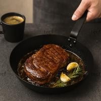 ราคา เทฟฟ์ กระทะสเต็ก กระทะเหล็กหล่อเหล็กคาร์บอนไม่เคลือบ เครื่องมือทําอาหารในครัวที่ทนทานแบนอเนกประสงค์กระทะไข่เจียวแก๊สเตาแม่เหล (51150135364)