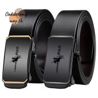 ราคา เข็มขัดผู้ชาย ออกแบบหรูหราจากหนังแท้และโลหะ แบบคล้องเองง่ายๆ (57351086488)