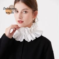 ราคา เสื้อเชิ้ตคอเทียมผูกโบว์ลูกไม้ สีดำ สีขาว พร้อมผ้าคลุมที่ถอดออกได้จากผ้าฝ้ายนุ่ม (47851192201)