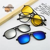 ราคา OAKDENEMYWAY ชุดแว่นกันแดดโพลาไรซ์แม่เหล็ก กรอบสี่เหลี่ยม UV400 ป้องกันกรอบแว่นตาสีดํา Retro ขี่จักรยาน ขับรถ 5 ชิ้นคลิปบนแว่นตากันแดดพร้อมกระเป๋าสําหรับผู้หญิงและผู้ชาย (47350806918)