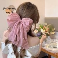 ราคา กิ๊บติดผมโบว์ มุกขนาดใหญ่และริบบิ้นโบว์จากผ้าชีฟองหรูหรา สำหรับสุภาพสตรี (43525615769)