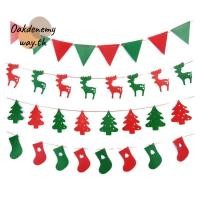 ราคา โอเคเนมีเวย์ คริสต์มาสดึงธง สักหลาดซานตาออกแบบคริสต์มาสแบนเนอร์ วันหยุดตอม่อสีแดงสีเขียวแขวนเครื่องประดับ กวางเอลก์ ออกแบบแขวนตอม่อครอบครัวพ (54800602413)