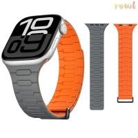 ราคา ROWL IWatc สายรัดข้อมือ 38 40 41 มม ปิดแม่เหล็กสายนาฬิกาอัจฉริยะ เปลี่ยน 42 44 45 49 มม สายเข็มขัดซิลิโคนสําหรับ Appl Watch Series 11 10 9 8 7 6 Ultra 3 SE 3 (57450659487)
