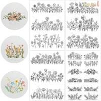 ราคา แถว 4 แผ่นติดและตะเข็บเย็บปักถักร้อยกระดาษ โคลงที่ละลายน้ําได้ดอกไม้ดอกไม้เดซี่ผีเสื้อออกแบบเย็บปักถักร้อยรูปแบบ ล้างออกไปติดและเย็บลาย (42525858090)