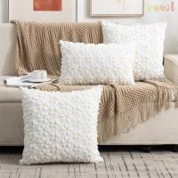 ราคา ROWL ปลอกหมอนปุย ขนาด 18x18 ออกแบบลายกระต่ายโบว์และดอกเดซี่ พร้อมหมอนสีทึบพิเศษนุ่มสำหรับตกแต่งบ้าน (52350247959)