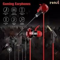 ราคา ROWL หูฟังพร้อมไมโครโฟน แฮนด์ฟรีสเตอริโอเบสคุณภาพสูงหูฟังแบบมีสาย หูฟังสําหรับเล่นเกมเครื่องช่วยฟังในหูปลั๊กอุดหูชุดหูฟังหูฟังพร้อมไมโครโฟนพีซีโทรศัพท์มือถือ (45400679487)