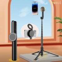 ราคา ROWL Magnetic Selfie Stick ขาตั้งกล้อง ขยาย Universal Bounce Selfie Stick Auto Pop เปิดรีโมทคอนโทรลขาตั้งกล้องสําหรับ Vlog Video (56100263633)