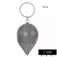 ราคา Bling Gold Silver Black Crystal Clutches Women Party (6512144685)