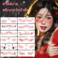 ราคา พร้อมส่ง เทศกาลคริสต์มาส สติกเกอร์รอยสักชั่วคราว สติ๊กเกอร์ฮาโลวีน เรืองแสง สําหรับตกแต่งใบหน้า (26068612301)