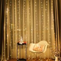 ราคา รีโมทคอนโทรลอิเล็กทรอนิกส์ไฟม่าน LED อินเทอร์เน็ตคนดังน้ำตก light star light starry gypsophila garland ตกแต่งห้อง (28168487805)