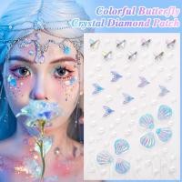 ราคา สีภาพลวงตาผีเสื้อคริสตัลเพชรสติกเกอร์ 1แผ่น 3D Pearl Shell Face Decal กันน้ํา Self Adhesive Body Art Tattoo สติกเกอร์ Stage Party DIY แต่งหน้าตกแต่ง (26415464069)