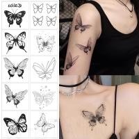 ราคา สติกเกอร์รอยสักชั่วคราว ลายผีเสื้อ 3D กันน้ํา สีดําเข้ม สําหรับติดตกแต่งร่างกาย คอ ไหล่ แขน เทศกาลผู้หญิง 10 แผ่น (18593851120)