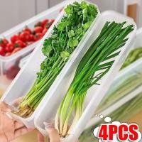 ราคา 1 2 4ชิ้นแถบยาวกล่องเก็บอาหารสด ผักผลไม้ก๋วยเตี๋ยวผู้ถือ ต้นหอมผักชีคอนเทนเนอร์ วางซ้อนกันได้ โปร่งใส ปิดผนึก ห้องครัวตู้เย็นจัด (29975786283)