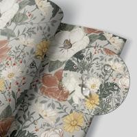 ราคา พร้อมส่ง wallpaper วอลเปเปอร์ติดผนัง PVC ลายดอกไม้ สีเบจ กันน้ํา มีกาวในตัว สติ๊กเกอร์ติดผนัง (22179992148)