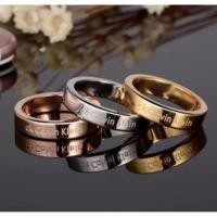 ราคา แหวนแกะสลักตัวอักษร แบบเรียบ เข้ากับทุกการแต่งกาย สวยหรู สไตล์เดียวกัน ของขวัญคู่รัก ของขวัญ (25752353503)