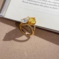 ราคา แหวนทองแดงสีเหลืองสีขาวประดับเพชรคู่ สไตล์หรูหรา คงทนไม่ซีดจาง (43170501363)