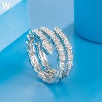 ราคา แหวนเพชร รูปงู สามวงกลม แบบยืดหยุ่น ปรับได้ สําหรับผู้หญิง (23988896720)