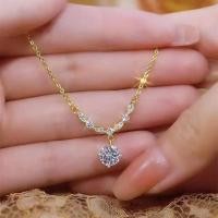 ราคา Niche Light Luxury Non Fading Diamond Studded Clavicle Chain ประณีตเพชร Studded Noble ผู้หญิงสร้อยคอเครื่องประดับของขวัญ Must Have (28487008811)