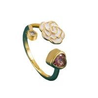 ราคา แหวนนิ้วชี้ รูปดอกคามิเลีย สีชมพู ประดับเพชร สามารถปรับได้ สไตล์เรโทร สําหรับผู้หญิง ของขวัญ (24620161343)