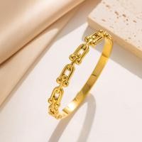 ราคา สีทึบหัวเข็มขัดเกือกม้ารูปตัวยูพื้นผิวมันวาวสร้อยข้อมือสแตนเลสผู้หญิงการออกแบบแฟชั่นเครื่องประดับมือของขวัญต้อง ของขวัญ (26012928681)