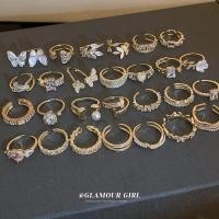 ราคา DREW ทองแท้เคลือบด้วยไฟฟ้าเพทายเพชรชุดแหวนหลายเปิดแสงหรูหราซอกแฟชั่นแหวนนิ้วชี้ (29186852494)