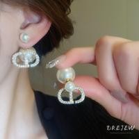 ราคา เดรช ทองแท้ชุบด้วยไฟฟ้าเงินเข็มจดหมายต่างหูมุกสําหรับผู้หญิงหนึ่งคู่ของต่างหู (25689127730)