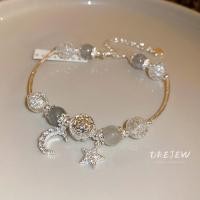 ราคา DREJEW สร้อยข้อมือ ประดับลูกปัดคริสตัล เพทาย รูปดาว ดวงจันทร์ หรูหรา แฟชั่นสร้อยข้อมือ เงินแท้ (23167106136)