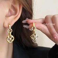 ราคา DREJEW เดรเจว 18เค ทองแท้ชุบด้วยไฟฟ้าเข็มเงินสแควร์รอบต่างหูโคลเวอร์สี่ใบต่างหูโพรงเรียบง่ายออกแบบระดับไฮเอนด์เครื่องประดับหู (26003782536)