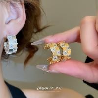 ราคา ต่างหูรูปตัว K เครื่องประดับเงิน 925 ชุบทองคำขาว 18K และเพชร สำหรับสวมใส่ทั้งวันและการใช้งานพิเศษ (43522942388)