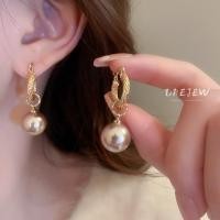 ราคา DREJEW ต่างหูมุก ขนาดใหญ่ หรูหรา สไตล์ฝรั่งเศส เรโทร สําหรับผู้หญิง 1 (22618174464)