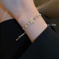 ราคา DREJEW สร้อยข้อมือ กลีบดอกไม้ ประดับเพชร ทอง 18K สไตล์เกาหลี (25073294035)