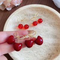 ราคา ต่างหูทองคำขาว 925 18K ชุบทองแท้ ออกแบบทรงกุหลาบเชอร์รี่ สไตล์หรูหรา (42664901671)