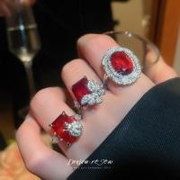 ราคา DREW แหวนลายผีเสื้อเรขาคณิต แหวนสไตล์ฝรั่งเศสคลาสสิก สำหรับสวมที่นิ้วชี้ (43864352193)