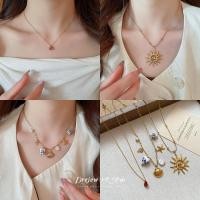 ราคา สร้อยคอสเตนเลสสีฟ้าและขาว ออกแบบเหมือนกระดูกปลา มาตรฐานนำเข้าจากยุโรปและอเมริกา (40107895602)