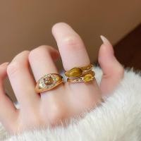ราคา เดรช ทองแท้ชุบด้วยไฟฟ้าเพทายรูปไข่เสือตาหินเปิดแหวนผู้หญิงอเนกประสงค์วัยกลางคนแหวน (26368045413)