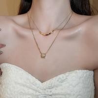 ราคา DREJEW 18k ทองแท้เคลือบด้วยไฟฟ้า zircon double layer รอบจี้สร้อยคอใหม่อเนกประสงค์ clavicle chain หรูหรา high end สร้อยคอตกแต่ง (29385040338)