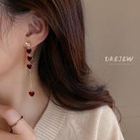 ราคา DREJEW ต่างหูเข็มเงิน 925 จี้รูปหัวใจ ประดับเพชร ทรงไม่สมมาตร สําหรับผู้หญิง (16193952430)