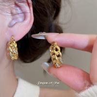 ราคา Dreejew Chain คริสตัล Hoop ต่างหู elegant gold tone สำหรับสวมใส่ทุกวันหรือเป็นของขวัญ (55350868942)