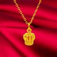 ราคา สร้อยคอ 24K Gold Plated Crown จี้สร้อยคอสุภาพสตรีประณีต Elegant ทุกวัน All Match Gold เครื่องประดับสร้อยคอ (51700906375)