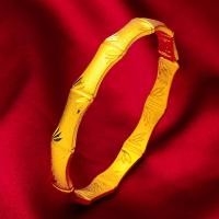 ราคา สร้อยข้อมือชุบทอง 24K ออกแบบเหมือนไม้ไผ่ สไตล์ดั้งเดิมสำหรับสตรี เหมาะสำหรับทุกวัน งาน และวันหยุด (53300581695)