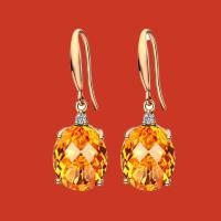 ราคา ต่างหู 24เค ทองชุบต่างหูเพชรซิทรินสุภาพสตรีหรูหราสะดุดตาทุกวันอาหารค่ําต่างหูเครื่องประดับทอง (49300851047)