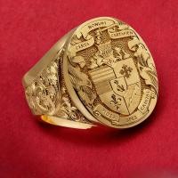 ราคา แหวนผู้ชาย เคลือบเงินทองแท้ 24K ออกแบบเรโทร แหวนแกะสลัก เหมาะสำหรับสวมใส่วันสำคัญและทุกวัน (47500351104)