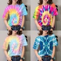 ราคา เสื้อเชิ้ตแขนสั้นสุภาพสตรี สไตล์เกาหลี มัดย้อมแบบใหม่ สำหรับฤดูร้อน (51200059973)