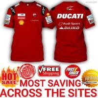 ราคา 2025 Super Premium Ducati Moto Gp Racing Team Mens Big Size Casual Short Sleeve Trending Graphic Tees for Men Women Summer New Popular (46000089973)
