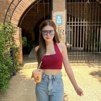 ราคา เสื้อครอปคอเหลี่ยม รุ่นมีฟองน้ำ ไม่มีฟอง เสื้อคอเหลี่ยม เสื้อกล้ามครอป สวยสุดแซ่บก็สุดๆ ครอป Bra (25257117272)