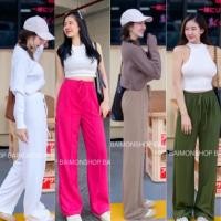 ราคา Javawa shop กางเกงขายาวตีเกร็ดหน้า งานตามหา ผ้ามูลเวฟนิ่มๆใส่สบาย (22175562760)