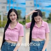 ราคา Java wa shop เสื้อครอปคอปก กระเป๋า 2 ข้าง กระดุมหน้า กระดุมถอดได้จริง ผ้านุ่ม คอปก เสื้อเชิ้ต ปก กระดุมถอดได้จริง (20983738778)