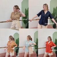 ราคา Java wa Shop สีใหม่ ฝ้ายลินิน วินเทจ เชิ้ตแขนสั้นกระเป๋าหน้าสุดเก๋แฟชั่นสไตล์เกาหลี (19934448391)